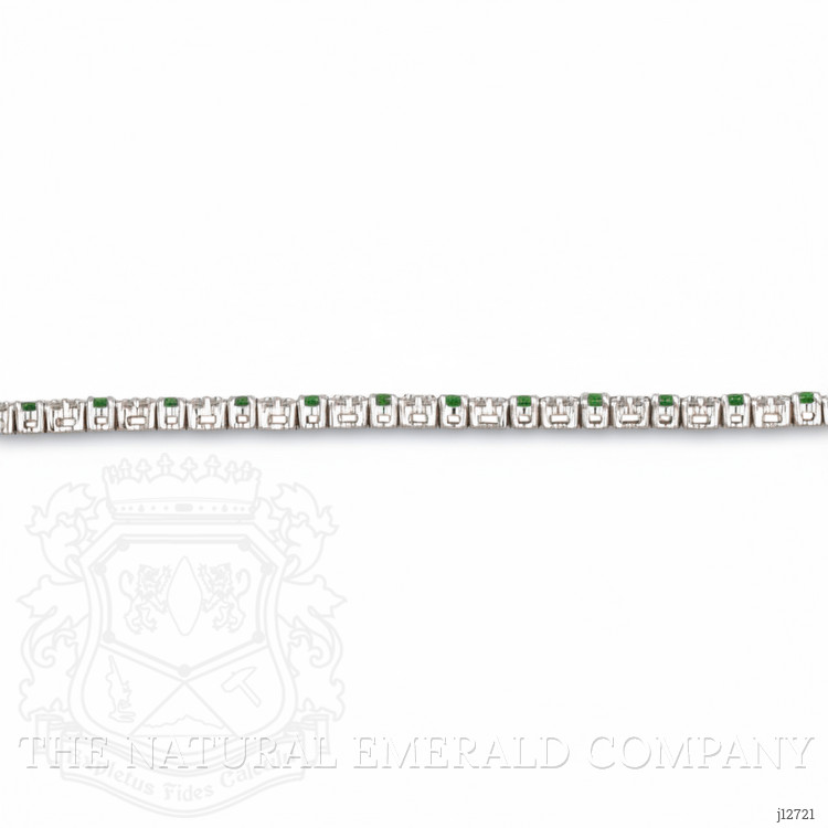 4.00 Ct.Tw. Emerald and Natural Diamond Tennis/Line Bracelet, Platinum 600
