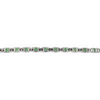 4.00 Ct.Tw.Total Carat Weight Emerald and Natural Diamond Tennis/Line Bracelet, Platinum 600 Image