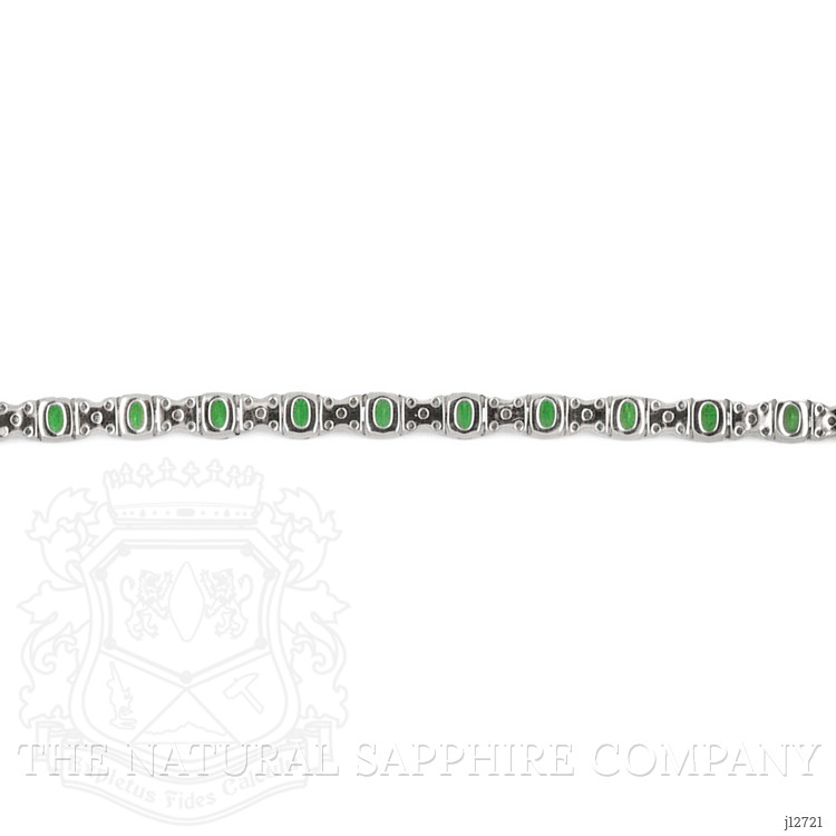 4.00 Ct.Tw. Emerald and Natural Diamond Tennis/Line Bracelet, Platinum 600