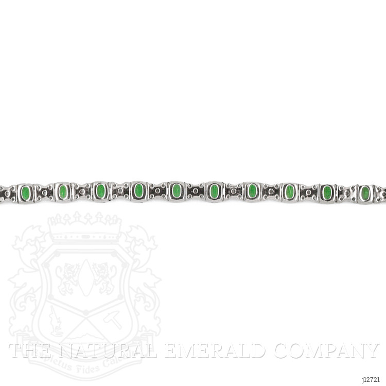 4.00 Ct.Tw. Emerald and Natural Diamond Tennis/Line Bracelet, Platinum 600