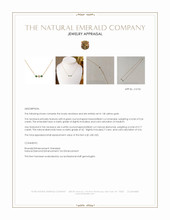 0.26 Ct. Emerald and Natural Diamond Bead Necklace, 14K Yellow Gold Appraisal