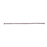 5.60&nbsp;Ct.Tw.Total Carat Weight Pink Sapphire and Natural Diamond Tennis/Line Bracelet, Platinum 600 Image