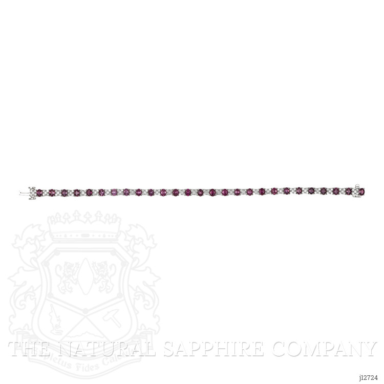 5.60 Ct.Tw. Pink Sapphire and Natural Diamond Tennis/Line Bracelet, Platinum 600