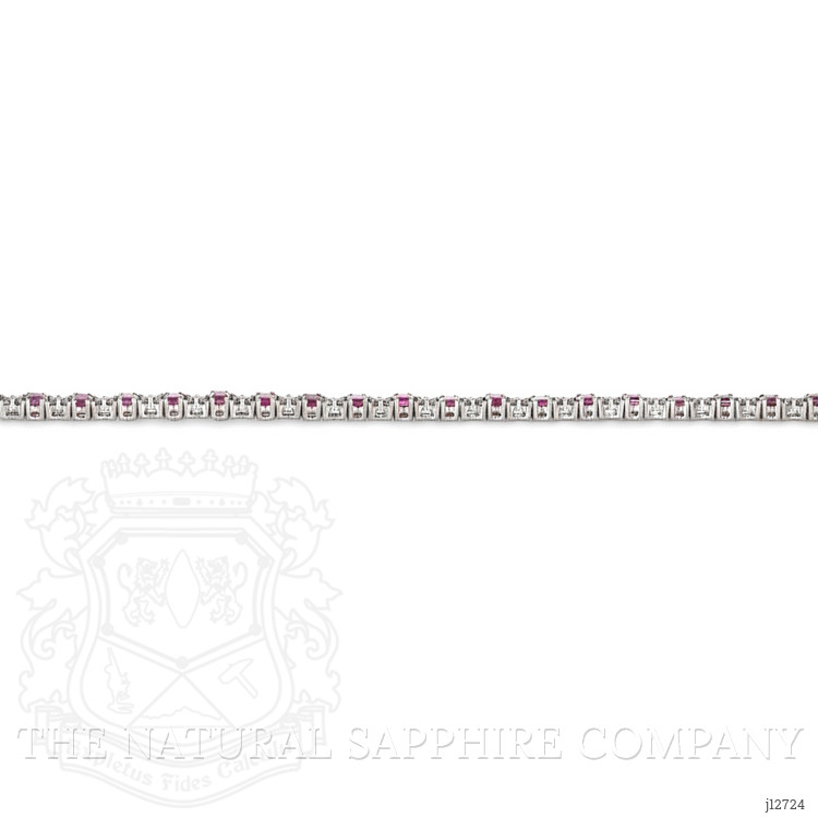5.60 Ct.Tw. Pink Sapphire and Natural Diamond Tennis/Line Bracelet, Platinum 600
