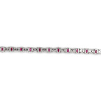 5.60&nbsp;Ct.Tw.Total Carat Weight Pink Sapphire and Natural Diamond Tennis/Line Bracelet, Platinum 600 Image