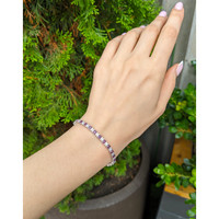 5.60&nbsp;Ct.Tw.Total Carat Weight Pink Sapphire and Natural Diamond Tennis/Line Bracelet, Platinum 600 Life Style