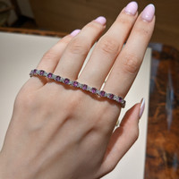 5.60&nbsp;Ct.Tw.Total Carat Weight Pink Sapphire and Natural Diamond Tennis/Line Bracelet, Platinum 600 Life Style