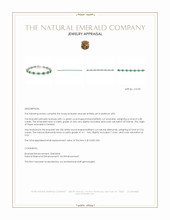 5.08 Ct.Tw.Total Carat Weight Emerald and Natural Diamond Tennis/Line Bracelet, Platinum 600 Appraisal