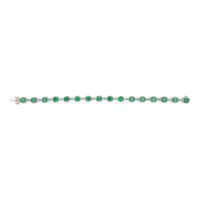 5.08&nbsp;Ct.Tw.Total Carat Weight Emerald and Natural Diamond Tennis/Line Bracelet, Platinum 600 Image