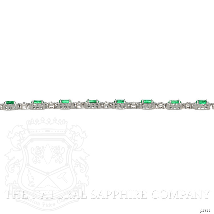 5.08 Ct.Tw. Emerald and Natural Diamond Tennis/Line Bracelet, Platinum 600