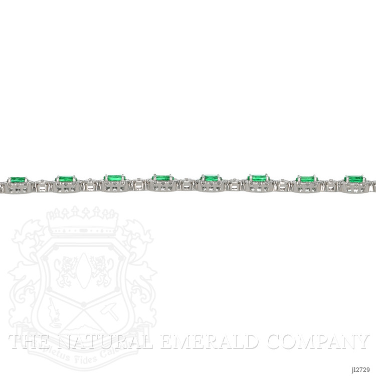 5.08 Ct.Tw. Emerald and Natural Diamond Tennis/Line Bracelet, Platinum 600
