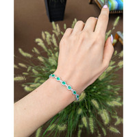 5.08&nbsp;Ct.Tw.Total Carat Weight Emerald and Natural Diamond Tennis/Line Bracelet, Platinum 600 Life Style