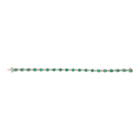 3.11 Ct.Tw.Total Carat Weight Emerald and Natural Diamond Tennis/Line Bracelet, Platinum 600 Image