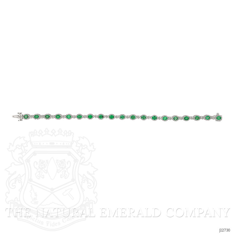3.11 Ct.Tw. Emerald and Natural Diamond Tennis/Line Bracelet, Platinum 600