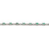 3.11 Ct.Tw.Total Carat Weight Emerald and Natural Diamond Tennis/Line Bracelet, Platinum 600 Image