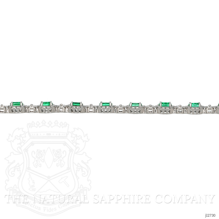 3.11 Ct.Tw. Emerald and Natural Diamond Tennis/Line Bracelet, Platinum 600