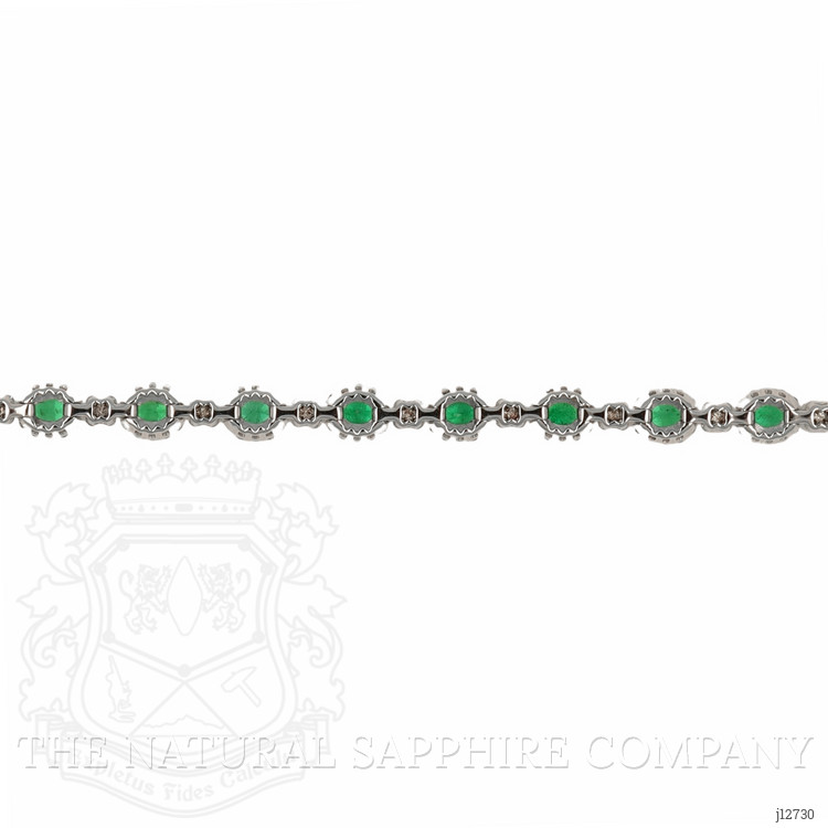 3.11 Ct.Tw. Emerald and Natural Diamond Tennis/Line Bracelet, Platinum 600