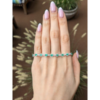 3.11&nbsp;Ct.Tw.Total Carat Weight Emerald and Natural Diamond Tennis/Line Bracelet, Platinum 600 Life Style