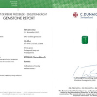 10.95 Ct. Emerald and Natural Diamond Pave Ring, Platinum 950 Scan Report
