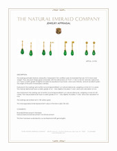 18.72&nbsp;Ct.Tw.Total Carat Weight Emerald and Natural Diamond Pave Earrings, 18K Yellow Gold Appraisal