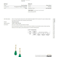 18.72&nbsp;Ct.Tw.Total Carat Weight Emerald and Natural Diamond Pave Earrings, 18K Yellow Gold Scan Report