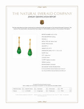 18.72&nbsp;Ct.Tw.Total Carat Weight Emerald and Natural Diamond Pave Earrings, 18K Yellow Gold Scan Report