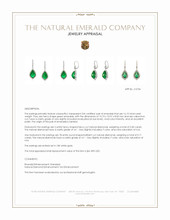 16.15&nbsp;Ct.Tw.Total Carat Weight Emerald and Natural Diamond Pave Earrings, 18K White Gold Appraisal
