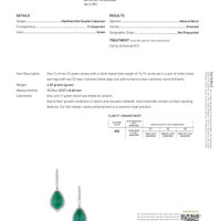 16.15&nbsp;Ct.Tw.Total Carat Weight Emerald and Natural Diamond Pave Earrings, 18K White Gold Scan Report