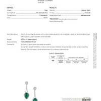 12.96&nbsp;Ct.Tw.Total Carat Weight Emerald and Natural Diamond Studs Earrings, 18K White Gold Scan Report