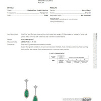 15.46 Ct.Tw.Total Carat Weight Emerald and Natural Diamond Studs Earrings, 18K White & Yellow Scan Report