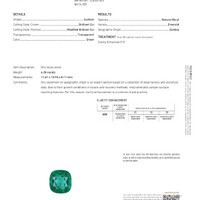6.28 Ct. Emerald and Natural Diamond Three Stone Ring, Platinum 950 Scan Report