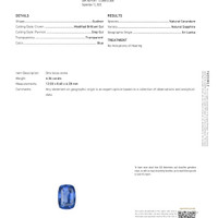 6.36 Ct. Blue Sapphire and Natural Diamond Three Stone Ring, Platinum 950 Scan Report