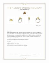 3.70 Ct. Yellow Sapphire and Natural Diamond Three Stone Ring, Platinum 950 Appraisal