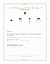 3.43 Ct. Blue Sapphire and Natural Diamond Pave Ring, 18K White Gold Appraisal