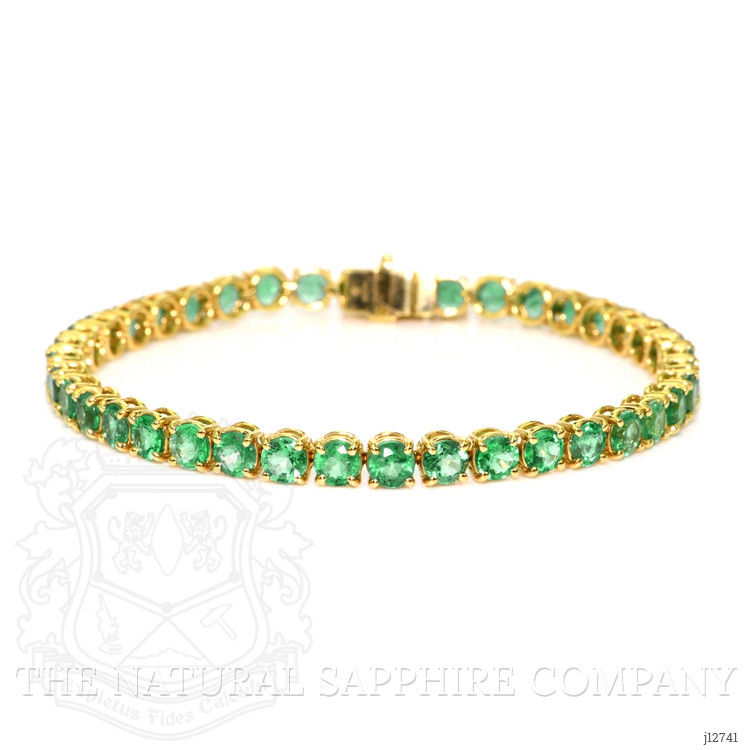 9.86 Ct.Tw. Emerald Tennis/Line Bracelet, 18K Yellow Gold