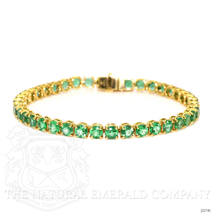 9.86 Ct.Tw. Emerald Tennis/Line Bracelet, 18K Yellow Gold