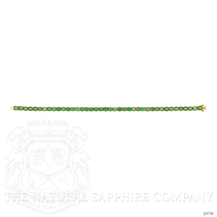 9.86 Ct.Tw. Emerald Tennis/Line Bracelet, 18K Yellow Gold