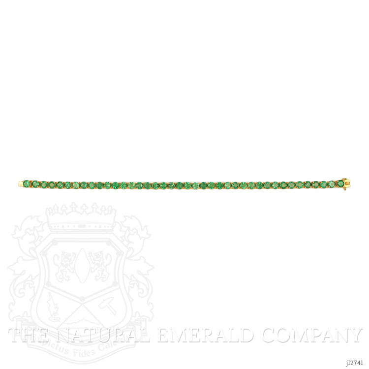 9.86 Ct.Tw. Emerald Tennis/Line Bracelet, 18K Yellow Gold