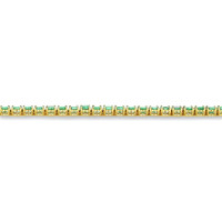 9.86&nbsp;Ct.Tw.Total Carat Weight Emerald Tennis/Line Bracelet, 18K Yellow Gold Image