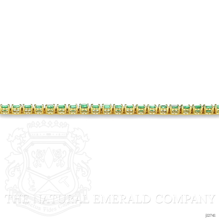 9.86 Ct.Tw. Emerald Tennis/Line Bracelet, 18K Yellow Gold