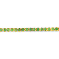 9.86 Ct.Tw.Total Carat Weight Emerald Tennis/Line Bracelet, 18K Yellow Gold Image