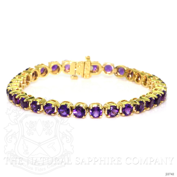 8.60 Ct.Tw. Purple Amethyst Tennis/Line Bracelet, 14K Yellow Gold