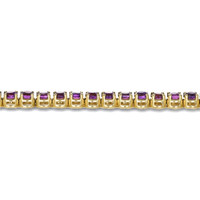 8.60 Ct.Tw.Total Carat Weight Purple Amethyst Tennis/Line Bracelet, 14K Yellow Gold Image