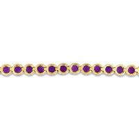 8.60 Ct.Tw.Total Carat Weight Purple Amethyst Tennis/Line Bracelet, 14K Yellow Gold Image