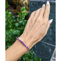 8.60 Ct.Tw.Total Carat Weight Purple Amethyst Tennis/Line Bracelet, 14K Yellow Gold Life Style