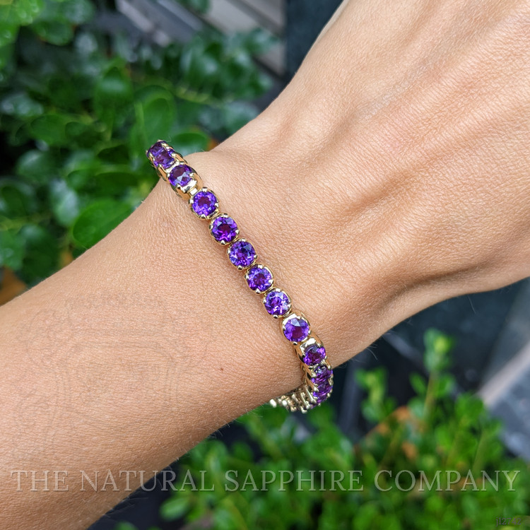 8.60 Ct.Tw. Purple Amethyst Tennis/Line Bracelet, 14K Yellow Gold