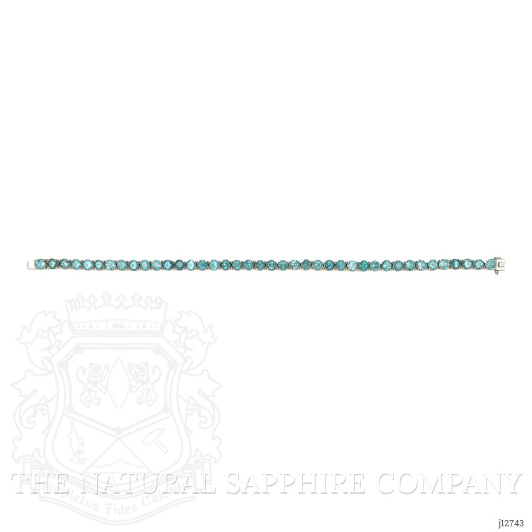 10.41 Ct.Tw. Greenish Blue Paraiba Tourmaline Tennis/Line Bracelet, Platinum 950