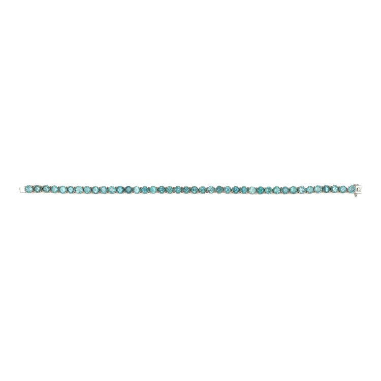 10.41 Ct.Tw. Greenish Blue Paraiba Tourmaline Tennis/Line Bracelet, Platinum 950
