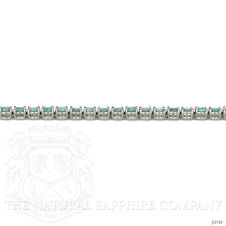 10.41 Ct.Tw. Greenish Blue Paraiba Tourmaline Tennis/Line Bracelet, Platinum 950