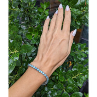 10.41 Ct.Tw.Total Carat Weight Greenish Blue Paraiba Tourmaline Tennis/Line Bracelet, Platinum 950 Life Style
